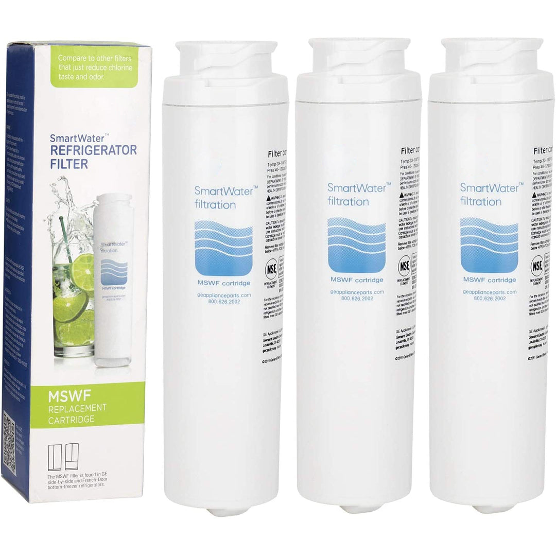 Blue Ripple Replacement For GE MSWF Refrigerator Water Filter, 3 Pack