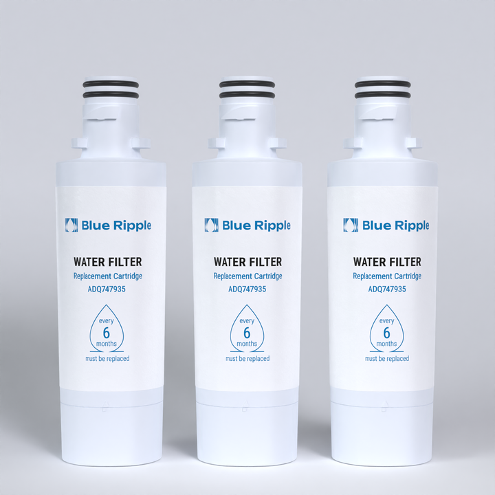 3 Pack Blue Ripple Ice & Water Refrigerator Filter Replacement for LG LT1000P