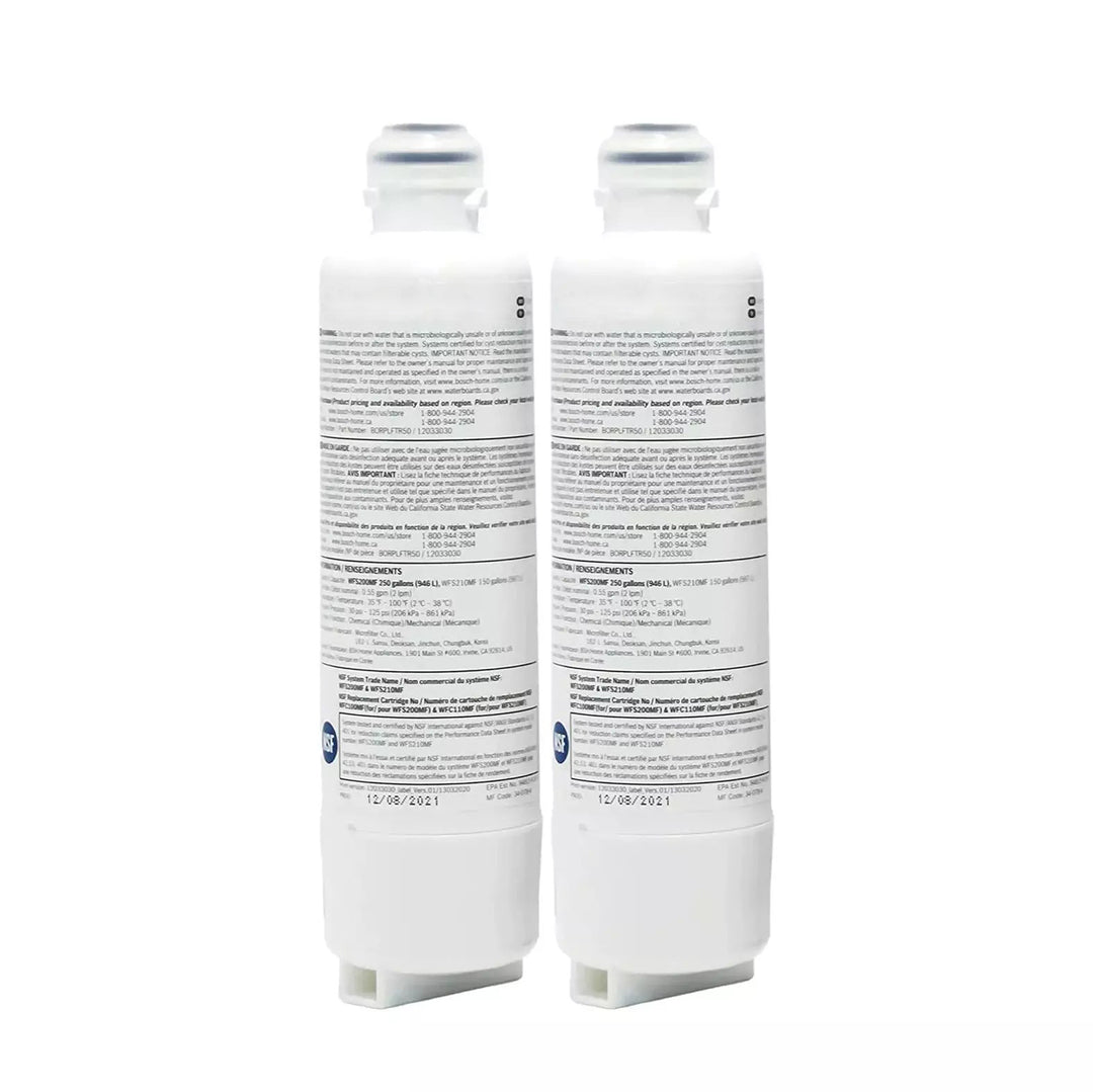 2 pack Blue Ripple Replacement For Bosch Ultra Clarity Pro Water Filter (BORPLFTR50)